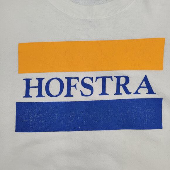 Vintage Hofstra University Sweatshirt Womens XL 25x26 White - Picture 10 of 14